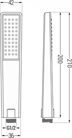 Mexen R-72 rączka prysznicowa 1-funkcyjna, czarna - 79572-70