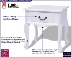 Biała szafka nocna do sypialni - Fenek