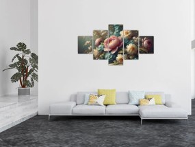 Obraz - Martwa natura z kwiatami - obraz (125x70 cm)