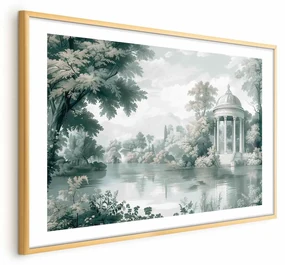 Plakat Pejzaż retro 90x60 cm z ramą złotą z marginesem ARTGEIST B