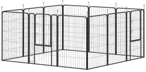 PawHut Wybieg dla Szczeniąt 4-boczny z 12 Panelami, Drzwi, Składany, 100cm Wysokość; Elastyczny i Praktyczny
