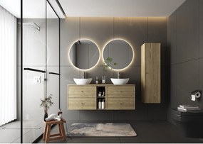 Zestaw do Łazienki 140cm Szafka Regał Blat Dąb Olejowany Marco