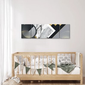 Obraz - Teksturowany kolaż (170x50 cm)