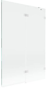 Mexen Lunar parawan nawannowy 2-skrzydłowy prawy 120 x 150 cm, transparent, biały - 897-120-100-20-00-P