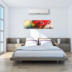 Obraz czerwonych papug Ara (170x50 cm)