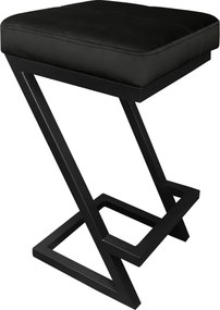 Hoker ZETA krzesło barowe tkanina Welur podstawa metalowa LOFT : Kolor Stelaża - Czarny , Kolor tkaniny - VELVET - MG19