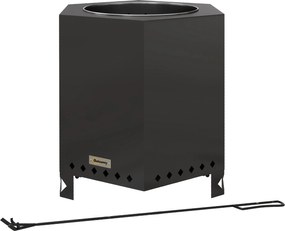 Outsunny Palenisko Ogrodowe z Pogrzebaczem, 45 x 38,8 x 46,5 cm, Srebrno-Czarne