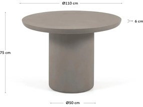 Betonowy stół ogrodowy ø 110 cm Taimi – Kave Home