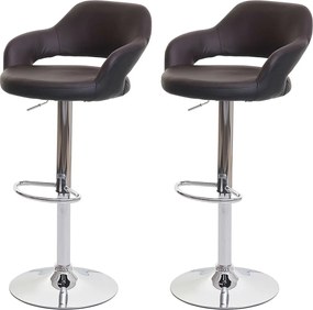 Stołek barowy MCW-F16 (zestaw 2 szt.),  brązowo-czarny