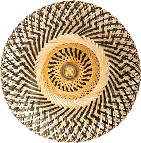 Orientalna lampa sufitowa czarna z bambusa 40 cm - Ostrava