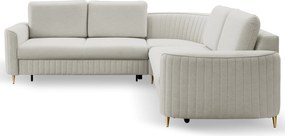 Masseno Narożnik VELA z funkcją spania i pojemnikiem na pościel Narozniki L, Rozkładana sofa - Jasnoszary, CASTEL 80