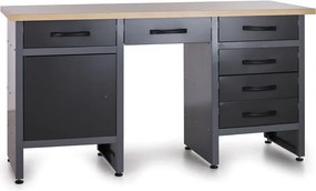 Stół warsztatowy G1, 840 x 1600 x 600 mm, 6x szufladka, 1x szafka