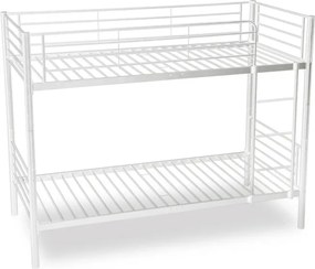Łóżko Piętrowe Dla Dzieci 90x200 cm RODEZ Metalowe Białe