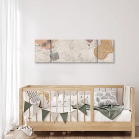 Obraz - Balony nad miastem, ciepłe odcienie (170x50 cm)