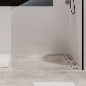 Ścianka prysznicowa WALK IN FIX przezroczysta 8 mm MOLIS NATURE clear Round MASSI I Różne rozmiary : Kolor profili kabiny - złoty szczotkowany, Szerokość ścianki - 120 cm, Typ montażu - WALK in FIX (Do ściany)