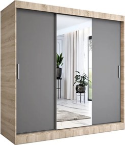Szafa przesuwna dąb sonoma + antracyt 200 cm W9-E83
