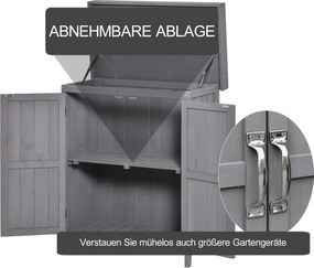 Outsunny szafka na narzędzia z drewna sosnowego 2 półki kolor szary 74x43x88cm | Aosom PL