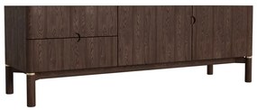 Ciemnobrązowa szafka pod TV w dekorze dębu 160x55 cm Arun – Unique Furniture
