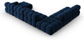 Niebieska aksamitna sofa 379 cm Bellis – Micadoni Home