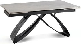 Stół Rozkładany Prostokątny LUIGI 160-240 cm Ceramiczny Szary Marmur/Czarny do Jadalni Japandi