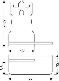 Niebieski kinkiet dziecięcy wieża - 4X K025 D3-M21