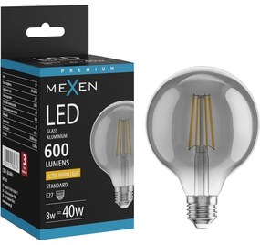 Mexen Vintis żarówka filament LED E27, G95, 8W, Ciepła - 2200K, 600 lm, smoke - L157-E27-0822-70