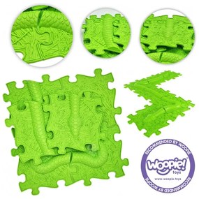 Woopie mata sensoryczna ortopedyczna puzzle wąż zielony 6 el.
