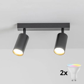 Brilagi - Ściemnialna oprawa punktowa LED RGBW SELE 2xGU10/6W/230V 3000K czarny/złoty