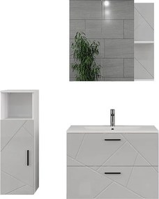 Zestaw mebli łazienkowych biały/biały wysoki połysk 80x44.6x57 irma