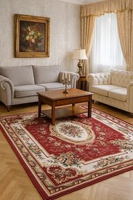 Stylowy prostokątny dywan bordowy rozeta B2-M86