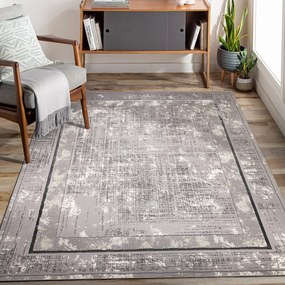 Dywan vintage Beyond Ramka szary 80 cm x 150 cm