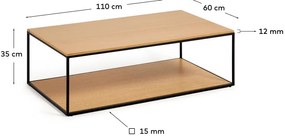 Stolik z blatem w dekorze dębu w naturalnym kolorze 60x110 cm Yoana – Kave Home