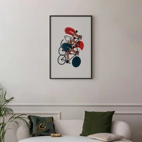 Plakat Wyścig kolarski 60x90 cm z ramą czarną z marginesem ARTGEIST B