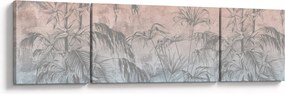Obraz - Tropikalne rośliny na ścianie (170x50 cm)