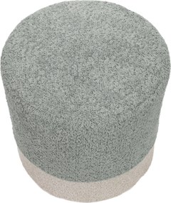 Pufa okrągła tapicerowana w dwóch kolorach boucle, Ø 35 x 34 cm