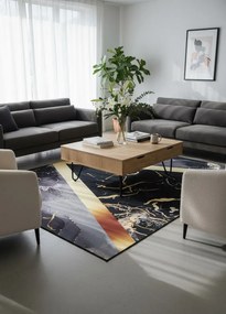 Nowoczesny czarny w złote dywan wzory 120x180 M5-C40