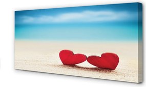 Obraz drukowany na płótnie Serca na Piasku