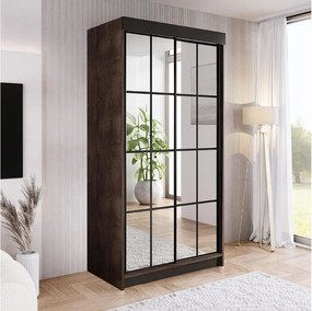 Szafa przesuwna z lustrem BARI 2 jesion ciemny 100