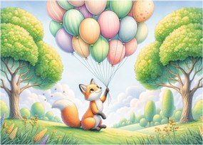 Obraz na szkle – Szczęśliwy lis (70x50 cm)