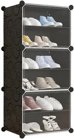 Czarna modułowa szafka na buty w stylu nowoczesnym - Leger 3X