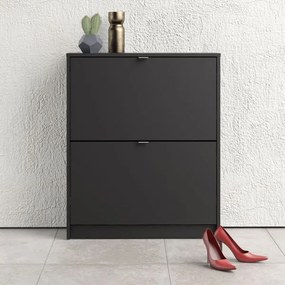 Czarna szafka na buty Roma 2D głęboka