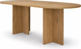 Stół Sevil 204x90 cm owalny – nowoczesny stół do jadalni 6-8 osób, blat laminowany, kolory dąb orzech
