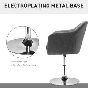 HOMCOM Krzesło biurowe krzesło obrotowe fotel obrotowy z regulacją wysokości tkanina kolor ciemnoszary