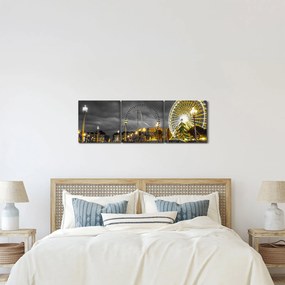 Obraz diabelskiego młyna o zmierzchu (z zegarem) (90x30 cm)