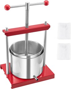 Ręczna Prasa do Owoców SucceBuy, 6 L, ze Stali Nierdzewnej, do Produkcji Wina, Łatwa do Czyszczenia