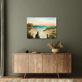 Obraz na szkle - Piaszczysta plaża (70x50 cm)