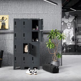 Szafa skrytkowa socjalna BHP antracytowa ROBERT 1 Plus 292 x 1720 x 450 mm