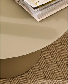 Jasnoszary okrągły stolik ze szklanym blatem ø 80 cm Wilshire – Kave Home