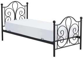 Czarne rustykalne łóżko 90x200 cm T0-F95