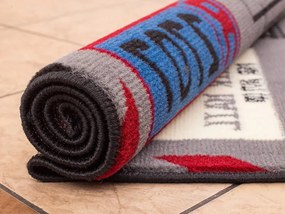 Dywan nowoczesny Poczta Szaro Czarny 140 cm x 200 cm